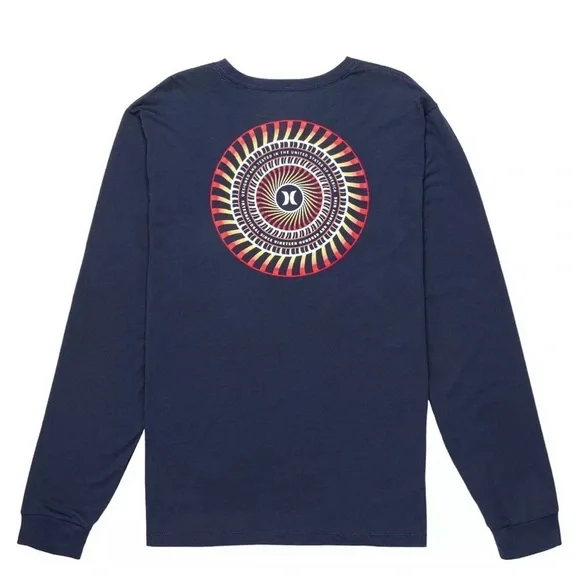 Hurley Men’s Everyday Wheel Long Sleeve T-Shirt Midnight Aqua Large NEW W Tags. - Picture 3 of 5